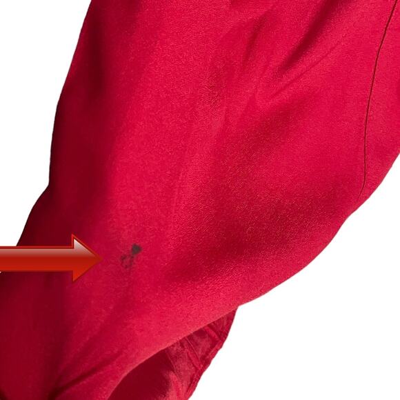 S.L. Petites Midi Long Sleeve Dress Women's 8 Red Jacket Tie Back Modest Vintage - Picture 13 of 15